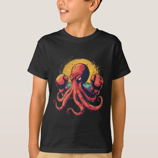 T-shirt Boxer Octopus Lover Ocean Sea Creator Funny Boxin (Devant)