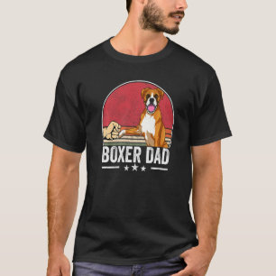 T-shirt Boxer Papa Chien Boxer Chien Vêtements Retro Sunse