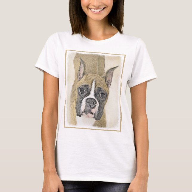 T-shirt Boxer Peinture - Cute Original Chien Art (Devant)