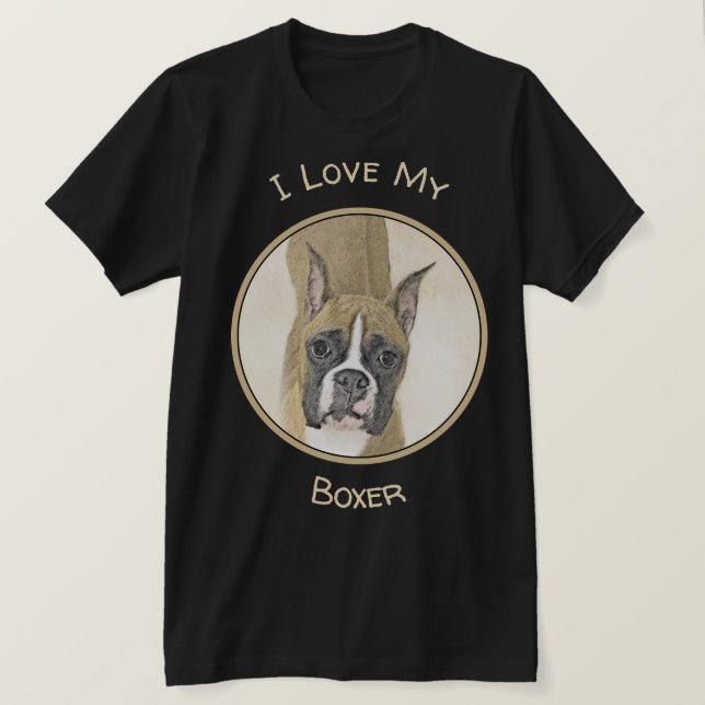 T-shirt Boxer Peinture - Cute Original Chien Art (Design devant)