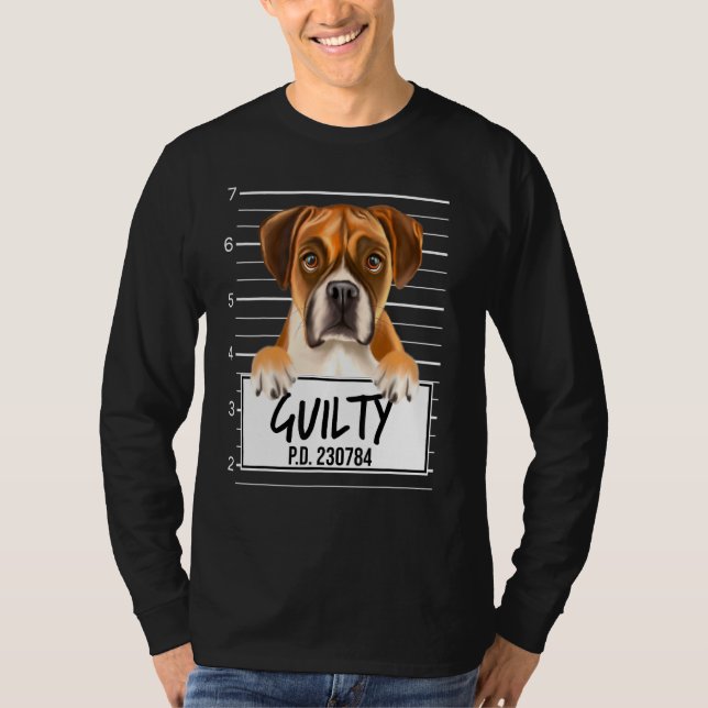 T-shirt Boxer Photo D'identité Coupable Chien (Devant)