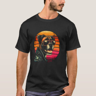 T-shirt Boxer Retro Sunset - Chien de race Vintage Boxer