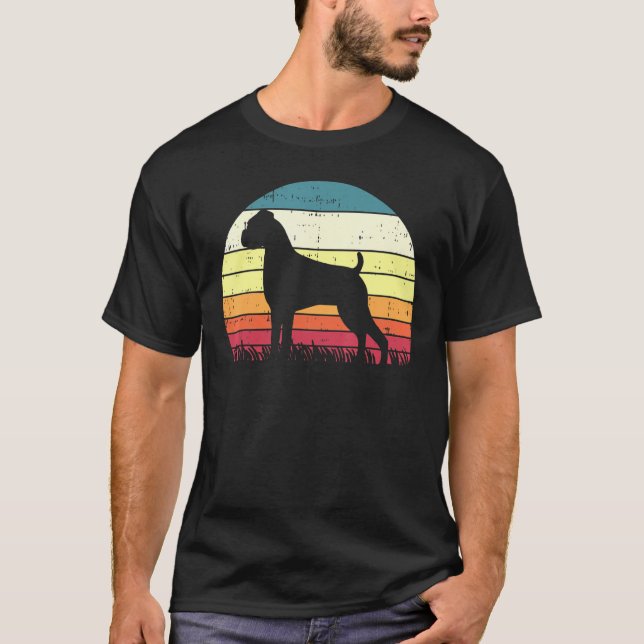 T-shirt Boxer Silhouette Sunset Animal Chien (Devant)