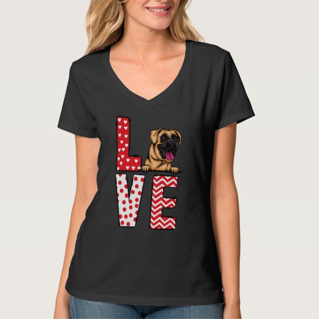 T-shirt Boxer Valentines Day Love Valentine Cute Hearts (Devant)