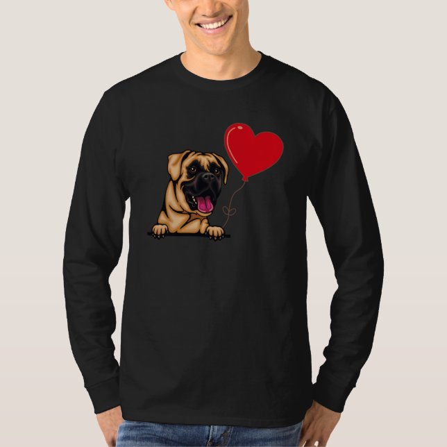 T-shirt Boxer With Heart Balloon Valentines Day Love Boys (Devant)
