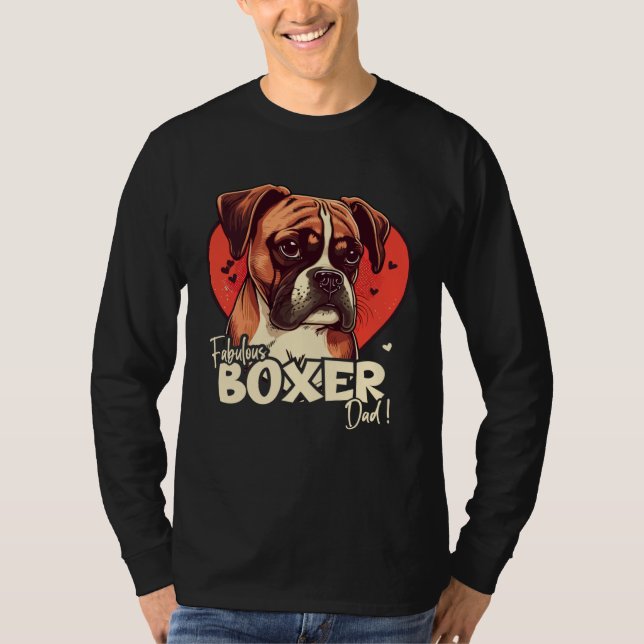 T-shirt Boxerdog With Heartdecoration Fabulous Boxerdad (Devant)