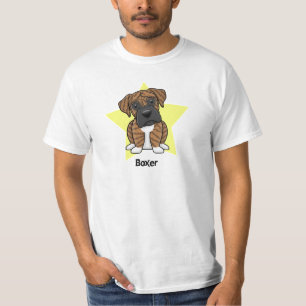 T-shirt Boxeur Brindle d'étoile de Kawaii