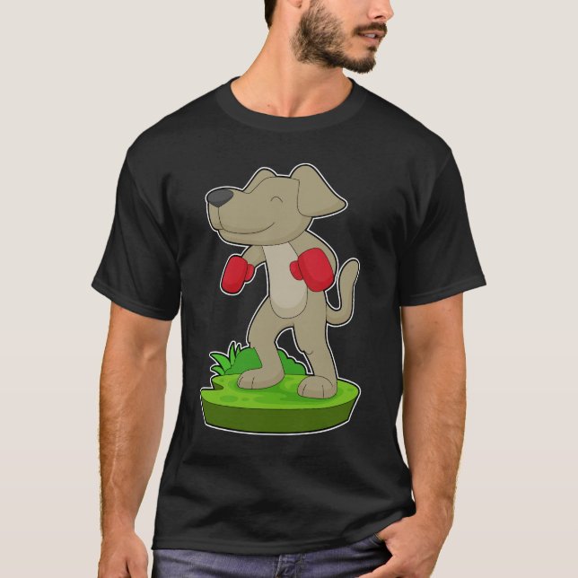 T-shirt Boxeur de chien Gants de boxe Boxe (Devant)