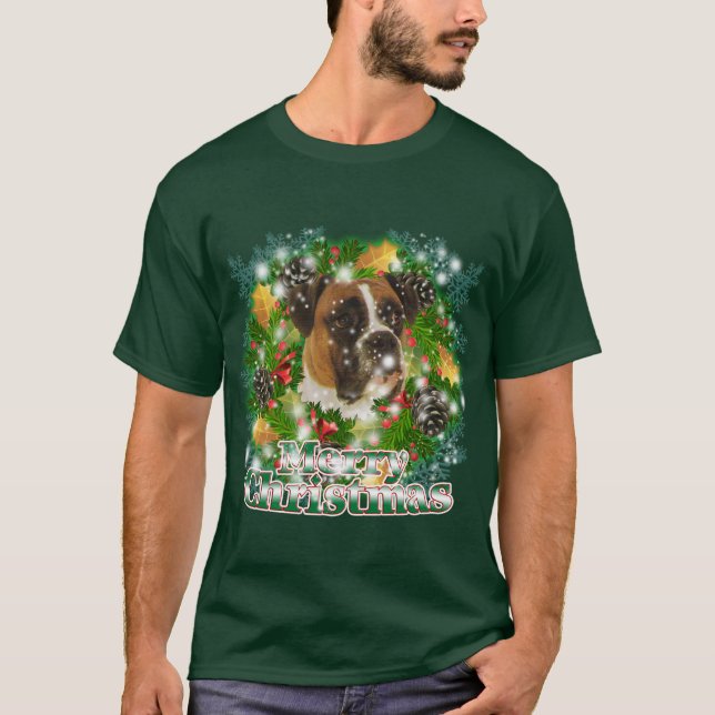 T-shirt Boxeur de Joyeux Noël (Devant)