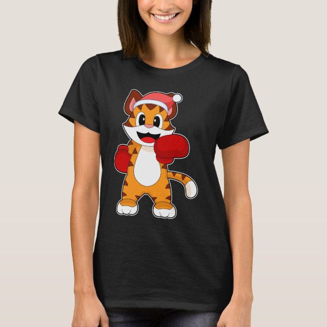 T-shirt Boxeur de Noël Tigre (Devant)