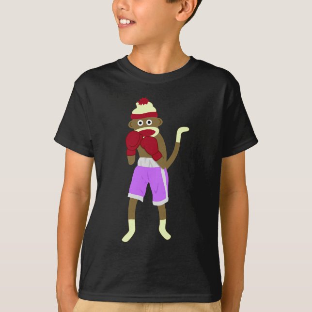 T-shirt Boxeur de singe de chaussette (Devant)