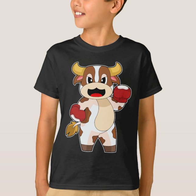 T-shirt Boxeur de vache Gants de boxe Boxe (Devant)
