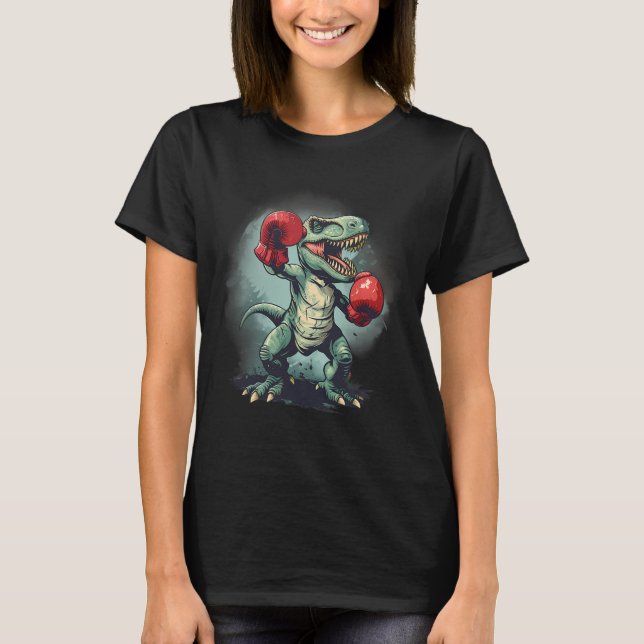 T-shirt Boxeur Dinosaure Boxe Dino Kickboxing T-rex Boxe (Devant)