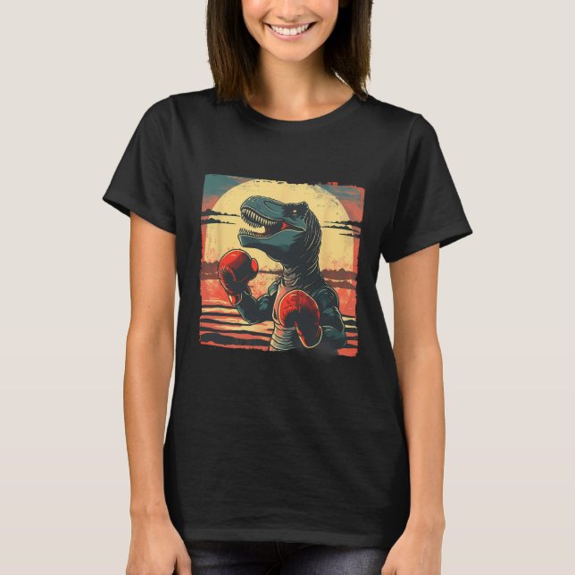 T-shirt Boxeur Dinosaure Boxe Dino Kickboxing T-rex Boxe (Devant)