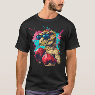 T-shirt Boxeur Dinosaure Boxeur T-Rex Kickboxing Dino