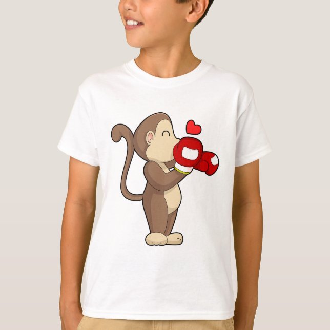 T-shirt Boxeur singe Gants de boxe Boxe (Devant)