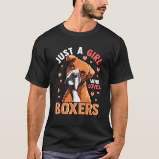 T-shirt Boxeurs pour filles femmes juste une fille qui aim