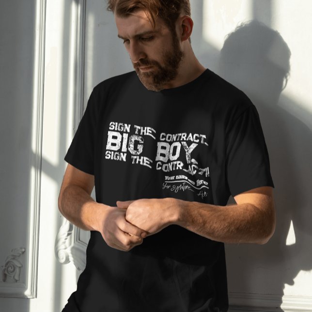 T-shirt Boxing drôle Signer le contrat grand garçon Grunge (Créateur téléchargé)