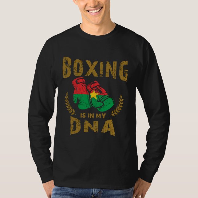 T-shirt Boxing is in my D N A Burkina Faso Flag Boxing Glo (Devant)