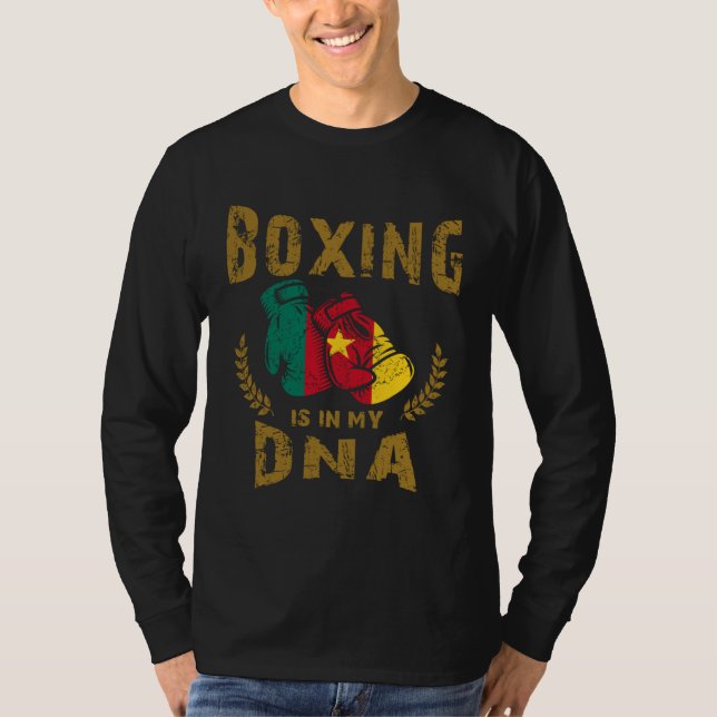 T-shirt Boxing is in my D N A Cameroon Flag Boxing Gloves (Devant)