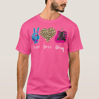 T-shirt Boxing Love Peace Leopard Boxing Gants Kickboxing