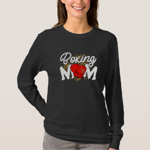 T-shirt Boxing Mom Cute Leopard Heart Fête des mères