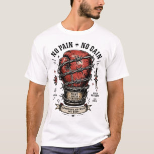 T-shirt Boxing Motivation Sans Douleur, Sans Gain
