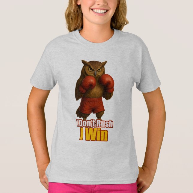 T-shirt Boxing Owl  Win with Patience (Devant)