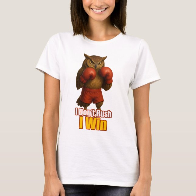 T-shirt Boxing Owl  Win with Patience (Devant)