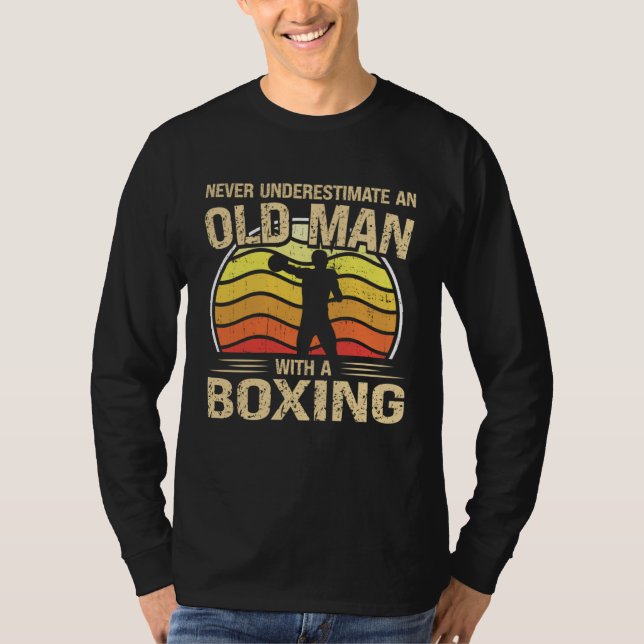 T-shirt Boxing Player Men Women Never Underestimate An Old (Devant)