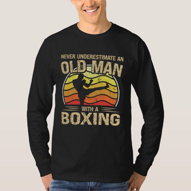 T-shirt Boxing Player Men Women Never Underestimate An Old (Devant)