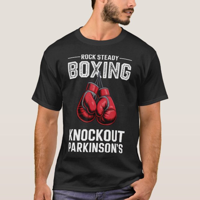 T-shirt Boxing Rock Steady Knockout Parkinsons (Devant)