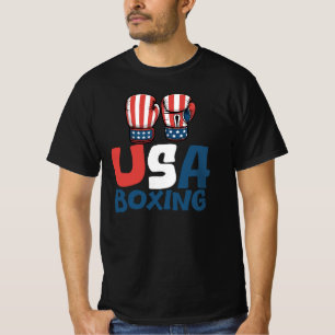 T-shirt Boxing USA, Conception de boxe Drapeau Américain