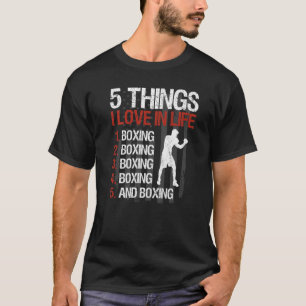 T-shirt Boxing Usa Drapeau Boxer Dit 5 Choses Que J'Aime D