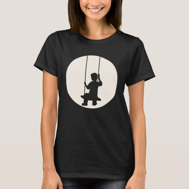 T-shirt Boy Child Swing Sad Set Seat Moon Swinging Sun Nig (Devant)
