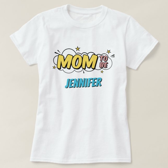 T-shirt Boy Comic Book Superhero Baby shower Maman (Design devant)