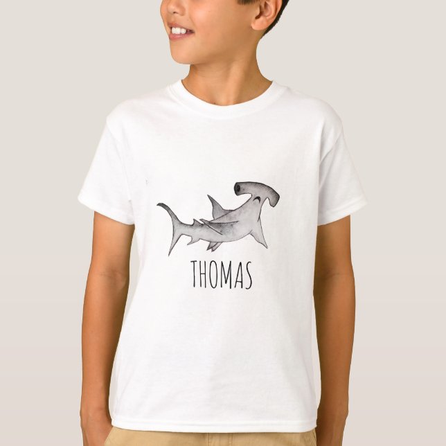 T-shirt Boy & Kids simple moderne Hammerhead Nom du requin (Devant)