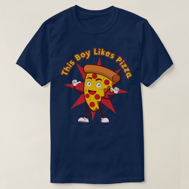T-shirt Boy Likes Pizza Funny Saying Pizza Chef  (Design devant)