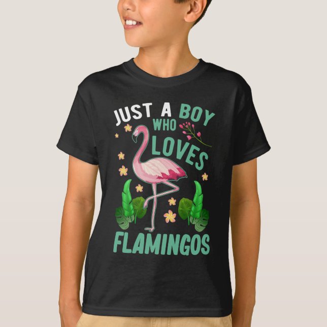 T-shirt Boy Loves Flamants roses Flamant rose Kawaii (Devant)