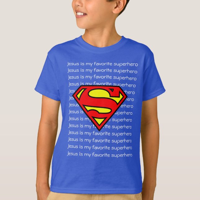 T-shirt Boy T-shirt. Jesus is my favorite superhero! (Devant)