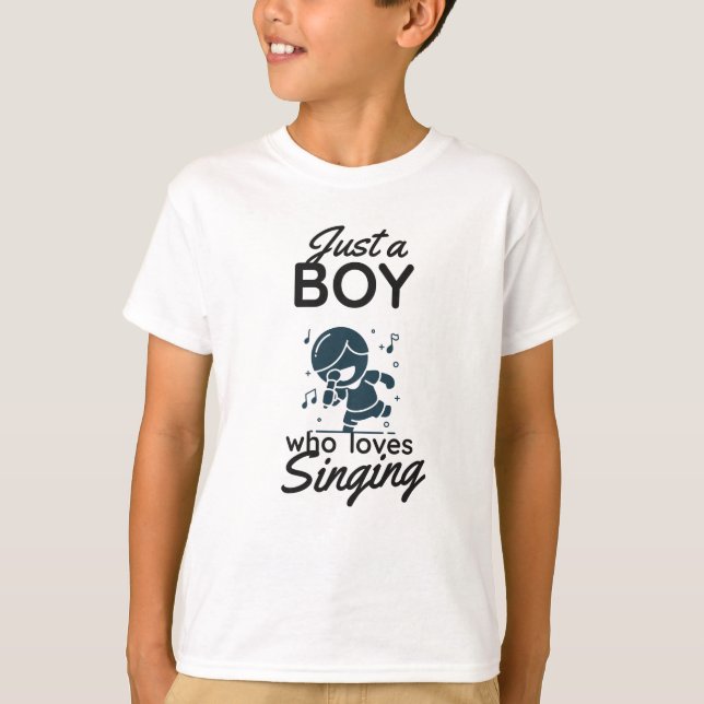 T-shirt Boy Who Loves Singer Karaoke Singer Music (Devant)
