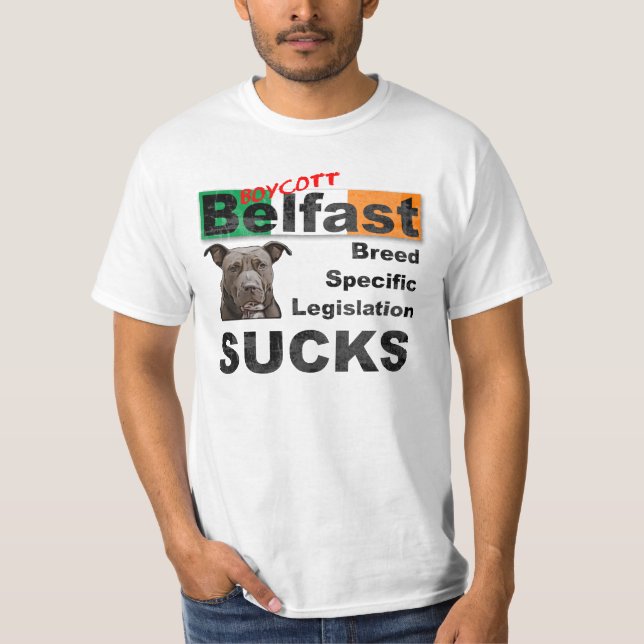 T-shirt Boycott Belfast, Irlande pour des chiens de BSL (Devant)