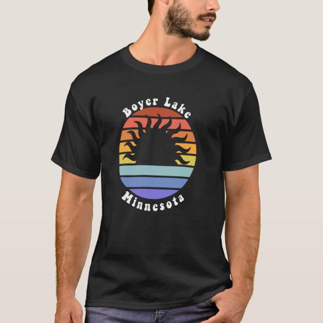 T-shirt Boyer Lake Minnesota MN Sunset Souvenir Vacances (Devant)