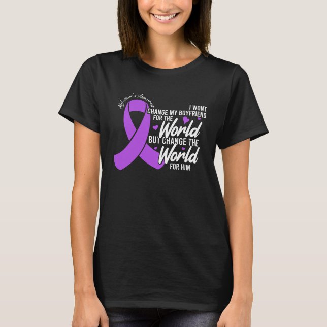 T-shirt Boyfriend Alzheimers Awareness Day Disease Month (Devant)