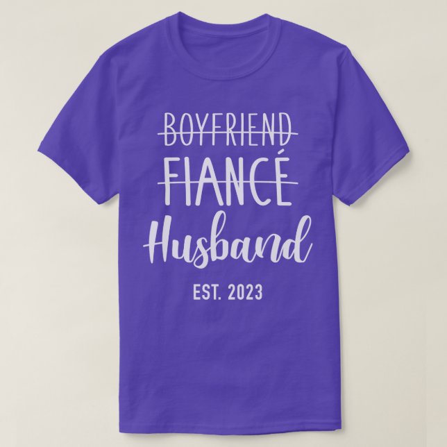 T-shirt Boyfriend fianc hus 2023 pour mariage et lune de m (Design devant)
