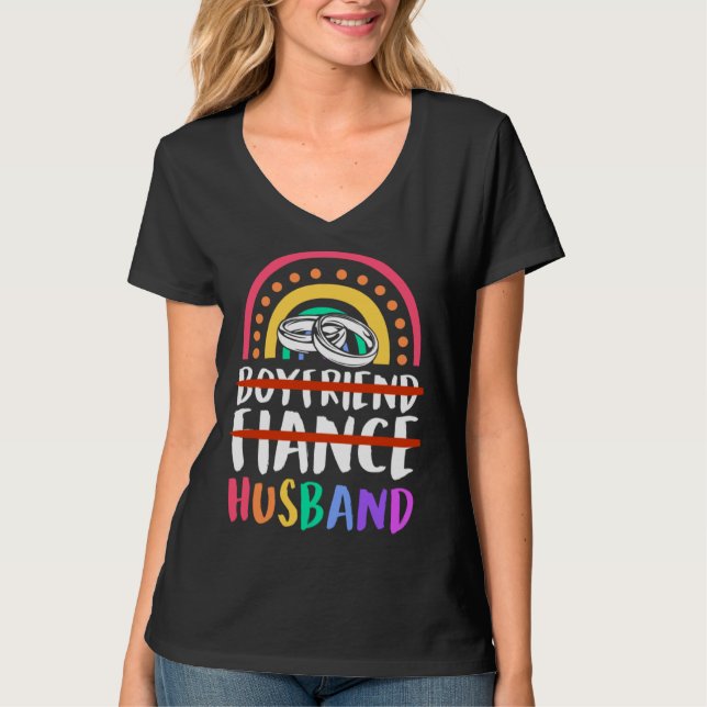 T-shirt Boyfriend Fiance Husband Gay Pride Wedding Bohemia (Devant)