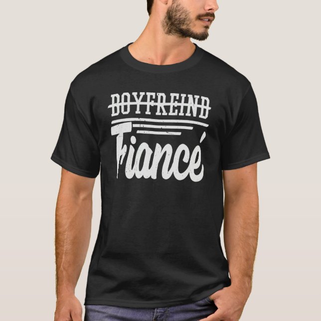 T-shirt Boyfriend Fiance Relationship Couple Marriage Cele (Devant)