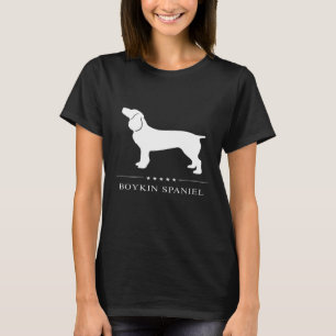 T-shirt Boykin Spaniel Chien Blanc Silhouette