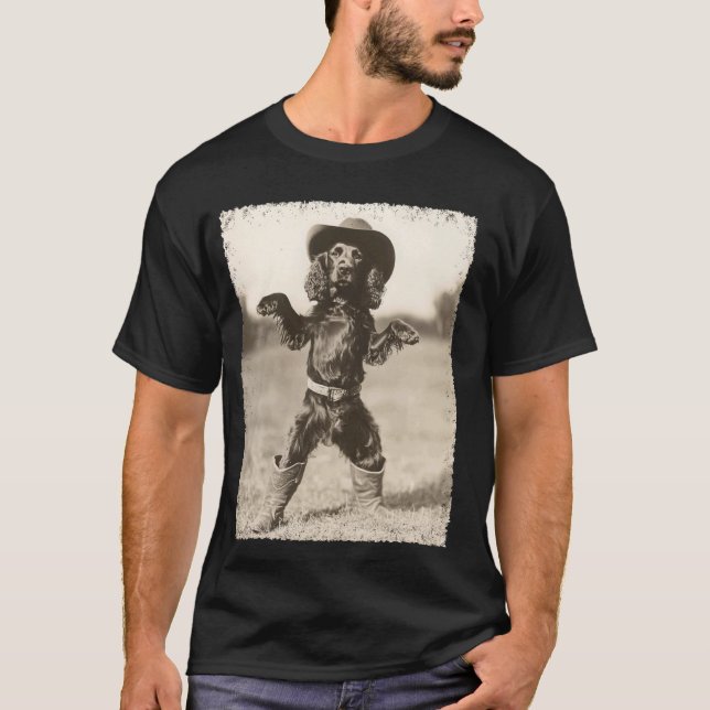 T-shirt Boykin Spaniel Chien Cow-boy Drôle (Devant)
