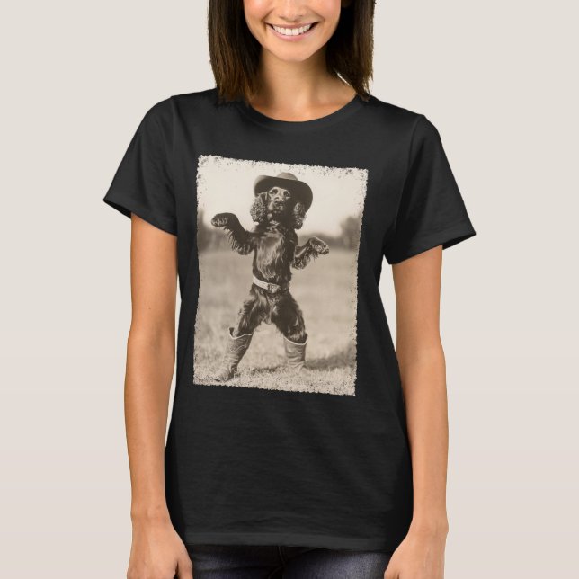 T-shirt Boykin Spaniel Chien Drôle Cowboy (Devant)